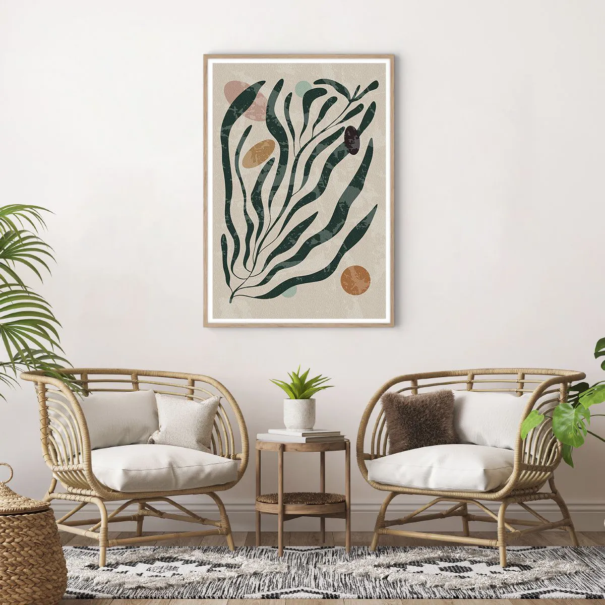 Poster in cornice rovere chiaro - Tra il verde - 70x100 cm