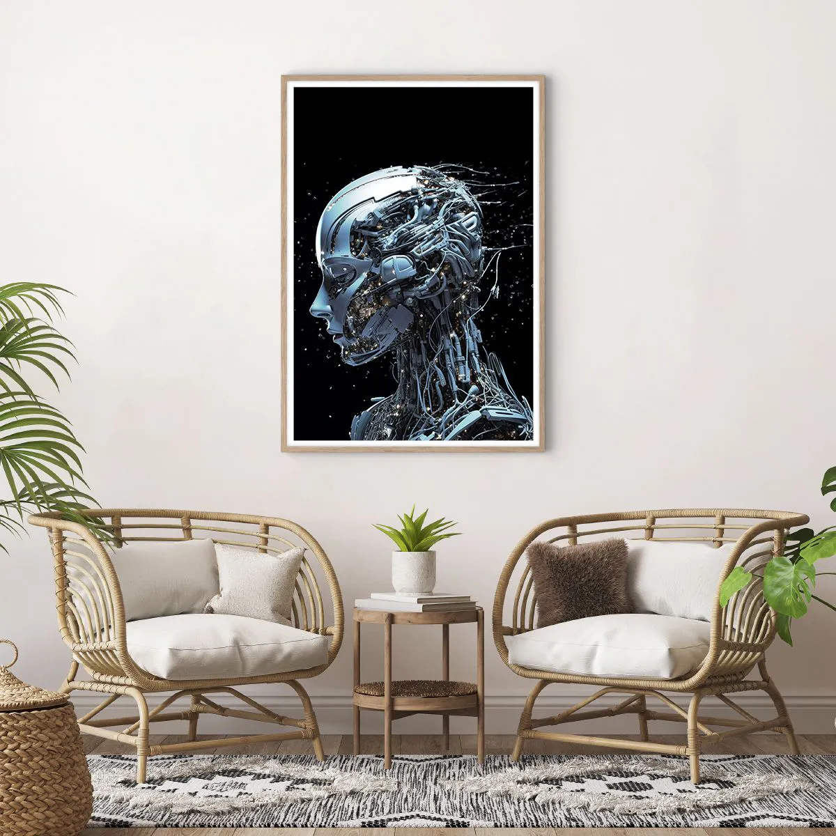 Poster in einem Rahmen aus heller Eiche - Technologie ist eine Frau - 70x100 cm