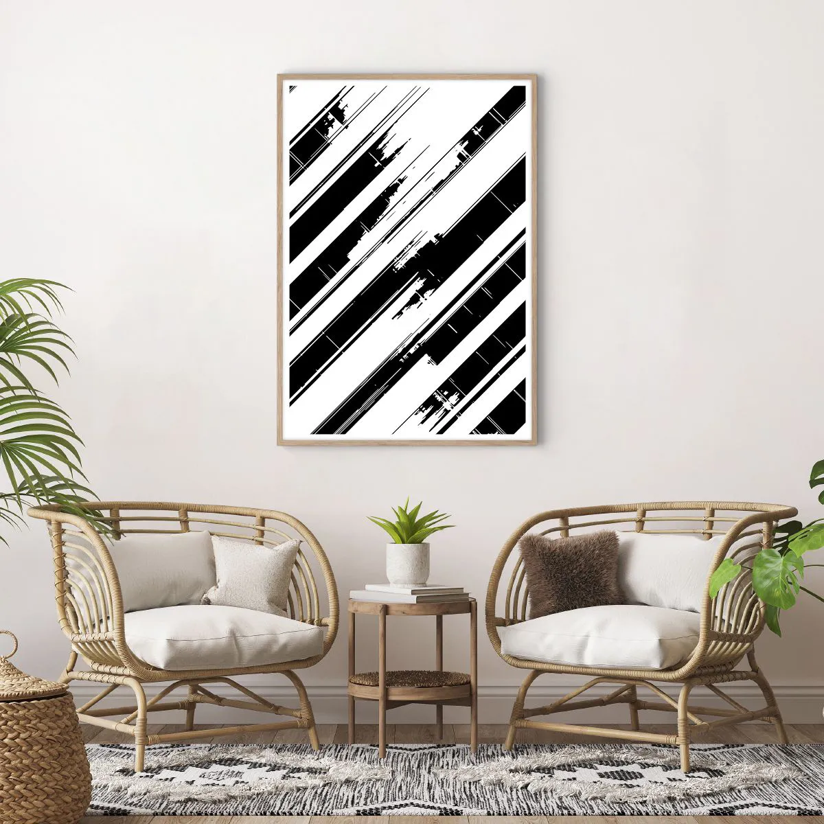 Affisch i ram av ljusek - Intensiv och dynamisk komposition - 70x100 cm