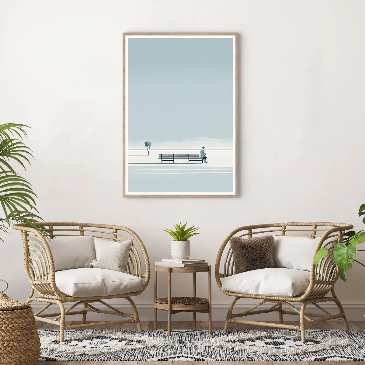 Pôster com moldura de carvalho claro - Sim, estou esperando. - 70x100 cm