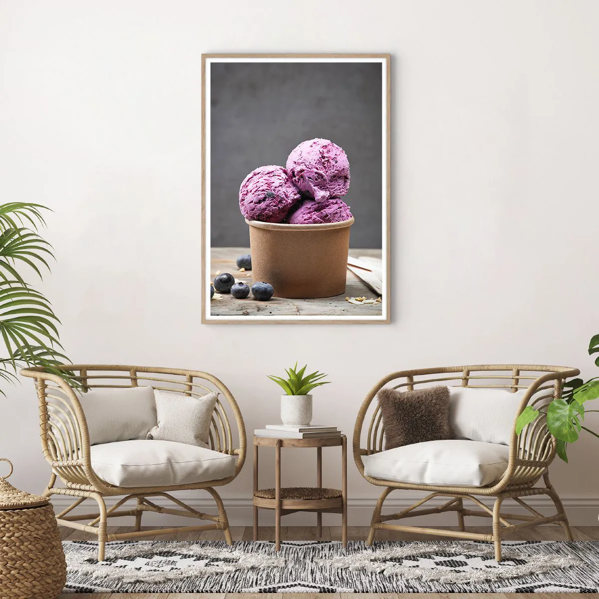 Poster in einem Rahmen aus heller Eiche - Süße und Kälte - 70x100 cm