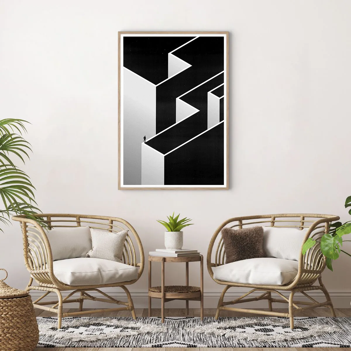 Poster in einem Rahmen aus heller Eiche - Einsamkeit an der Spitze - 70x100 cm