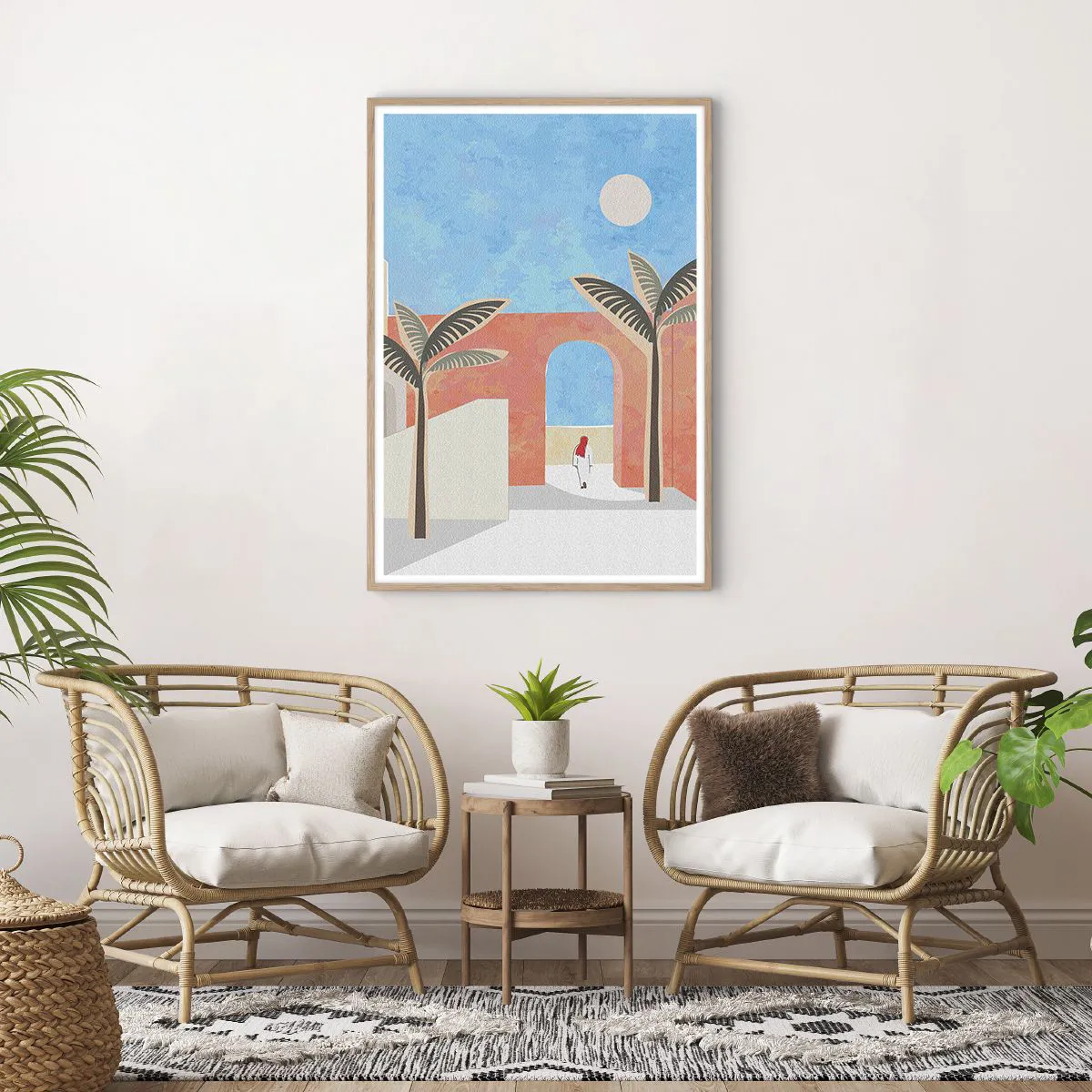 Poster în ramă de stejar deschis - O zi arabă - 70x100 cm