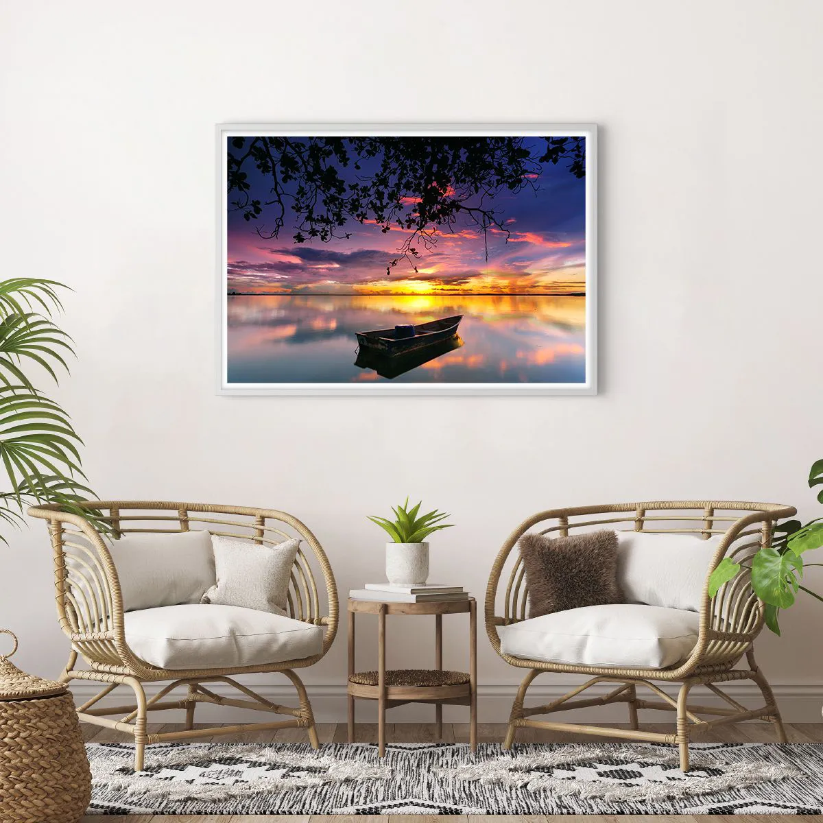 Affisch i vit ram - "Du verkar hänga i mitten av himmelvalvet…" - 100x70 cm