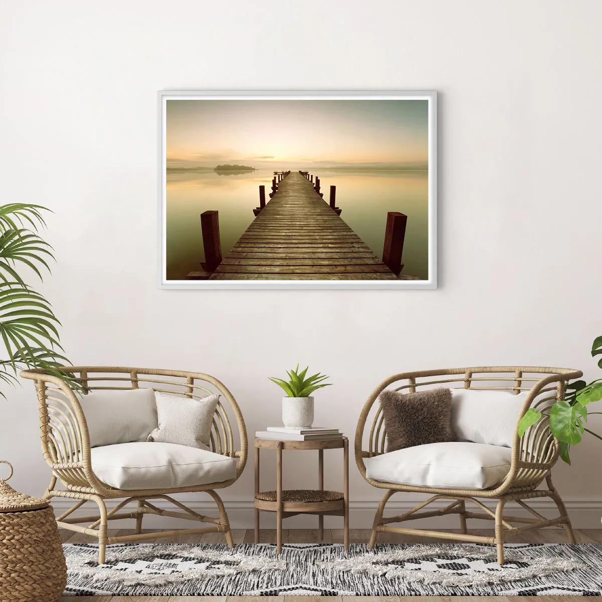 Poszter fekete keretben - Hajnal előtt, hajnal, fény - 100x70 cm