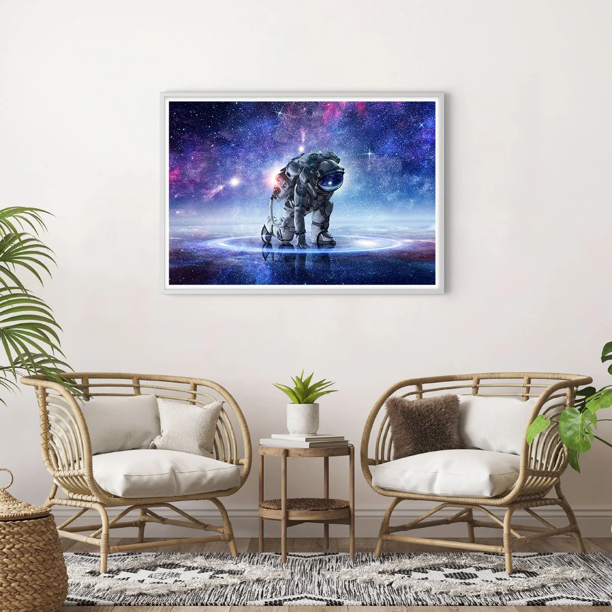 Affiche dans un cadre blanc - Poster - Le ciel étoilé au dessus de moi - 100x70 cm