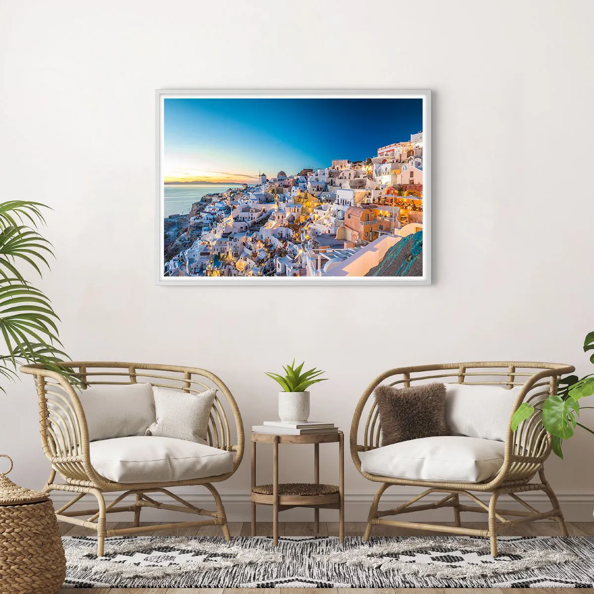 Affiche dans un cadre blanc - Poster - L'essence de la grecque - 100x70 cm