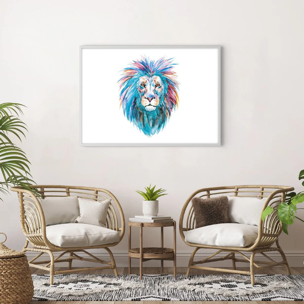 Affiche dans un cadre blanc - Poster - Aura électrique - 100x70 cm