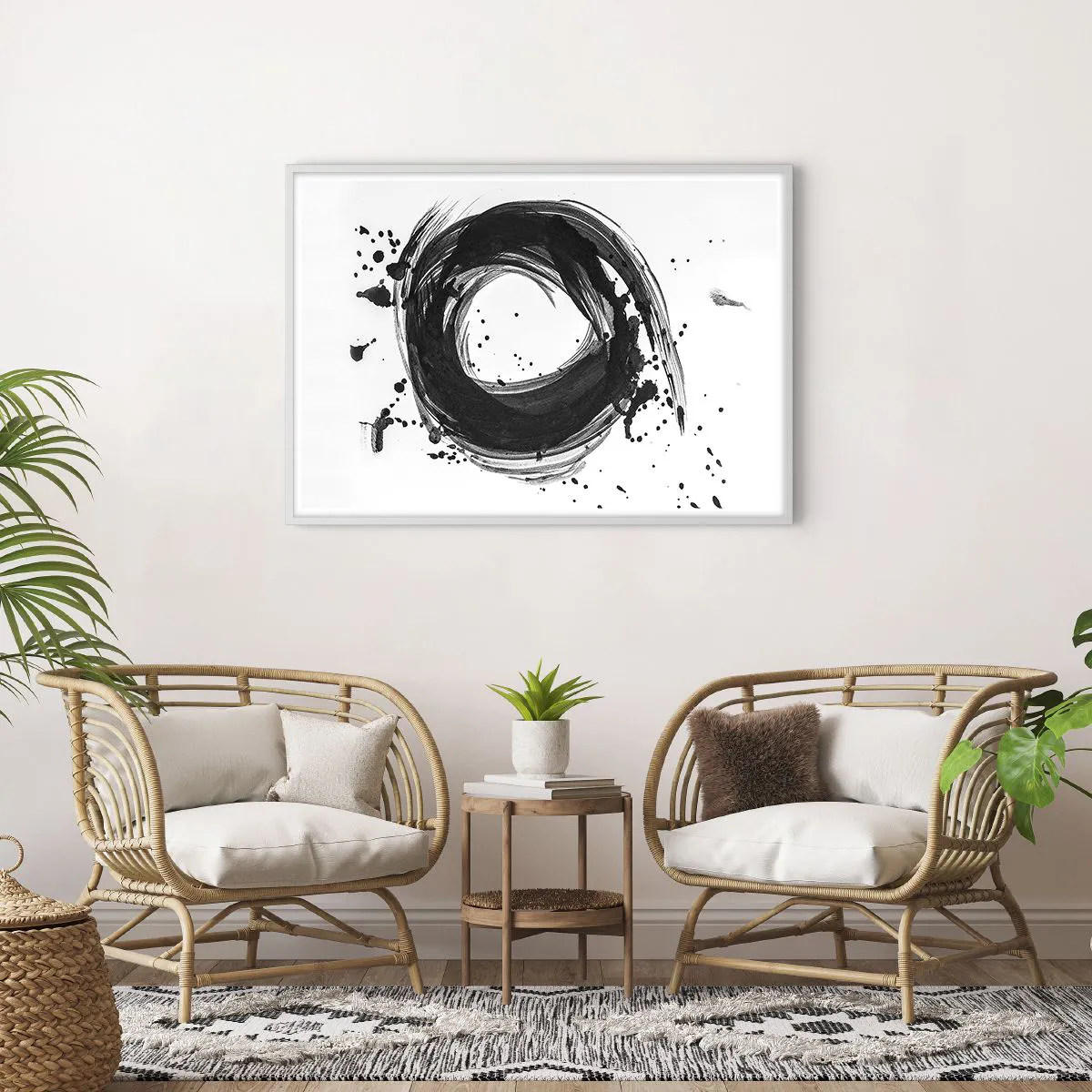 Plakat i hvid ramme - Skabelsens hvirvelstrøm - 100x70 cm