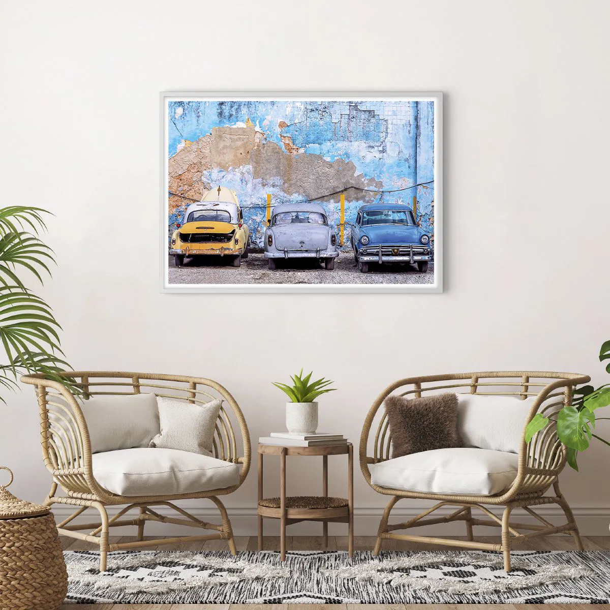 Poster in einem weißen Rahmen - Treffen der Veteranen - 100x70 cm