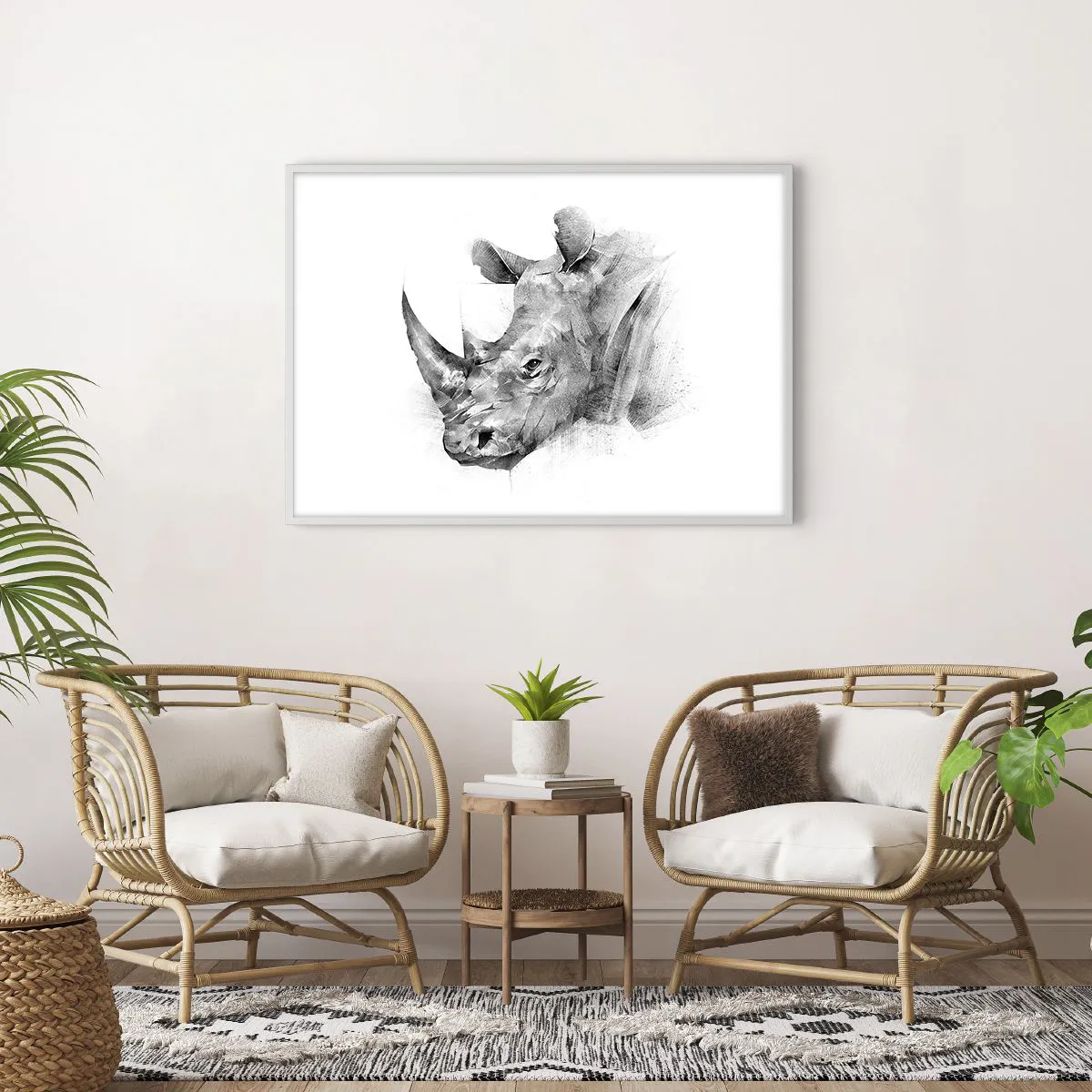 Poster in einem weißen Rahmen - Afrikanisches Porträt - 100x70 cm