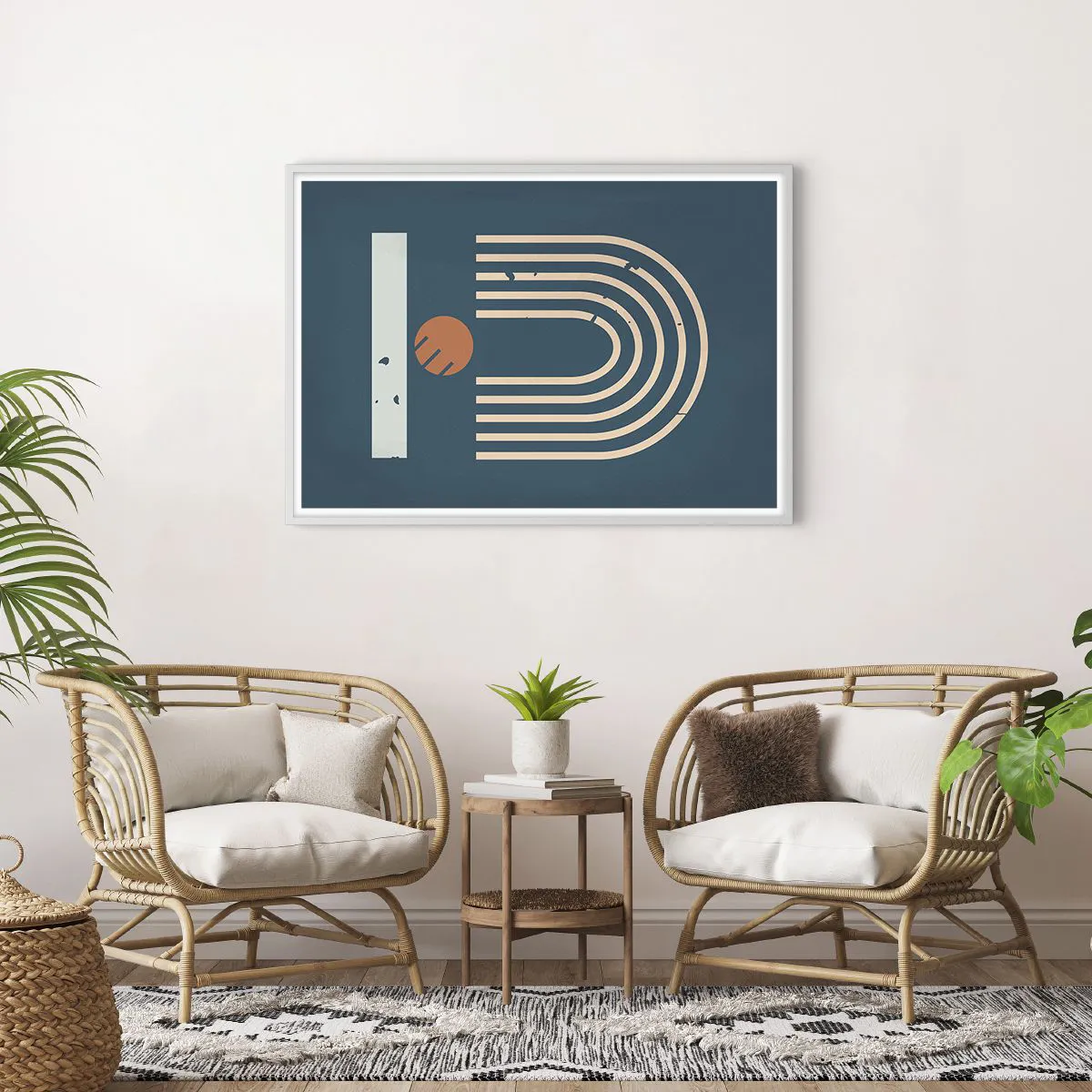 Affiche dans un cadre blanc - Poster - Géométrie sur la grenade - 100x70 cm