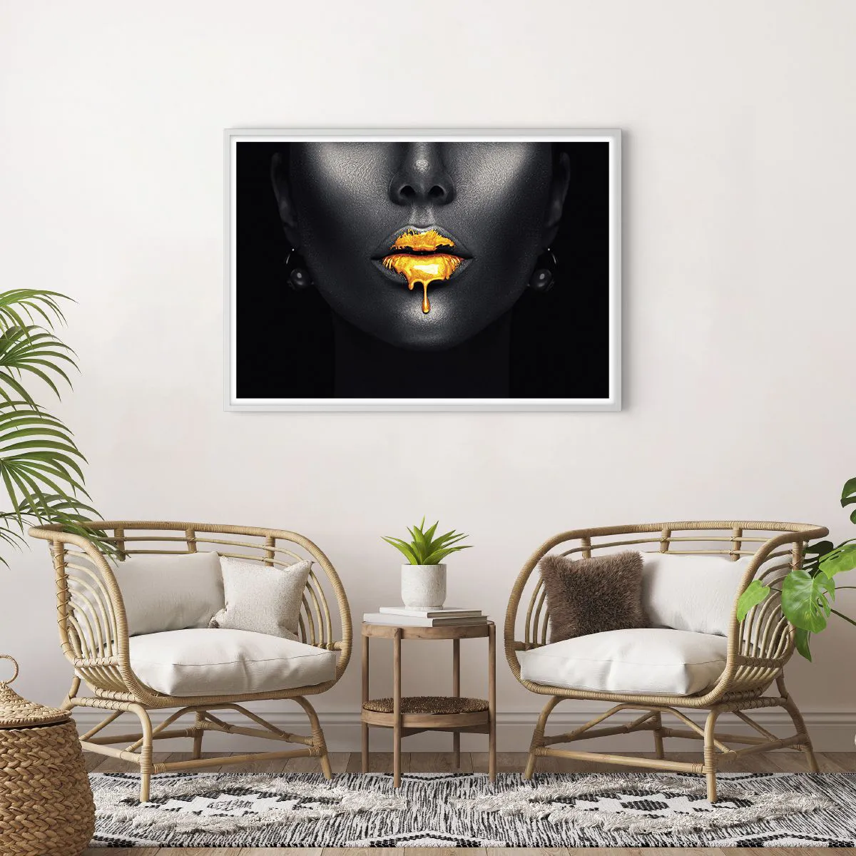 Poster in einem weißen Rahmen - Goldmaul - 100x70 cm