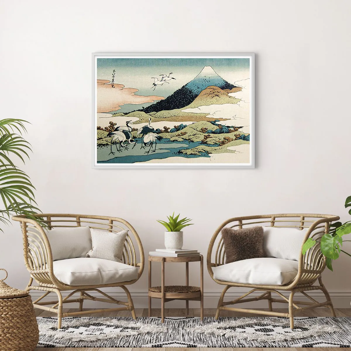 Plagát v bielom ráme - V japonskom duchu - 100x70 cm