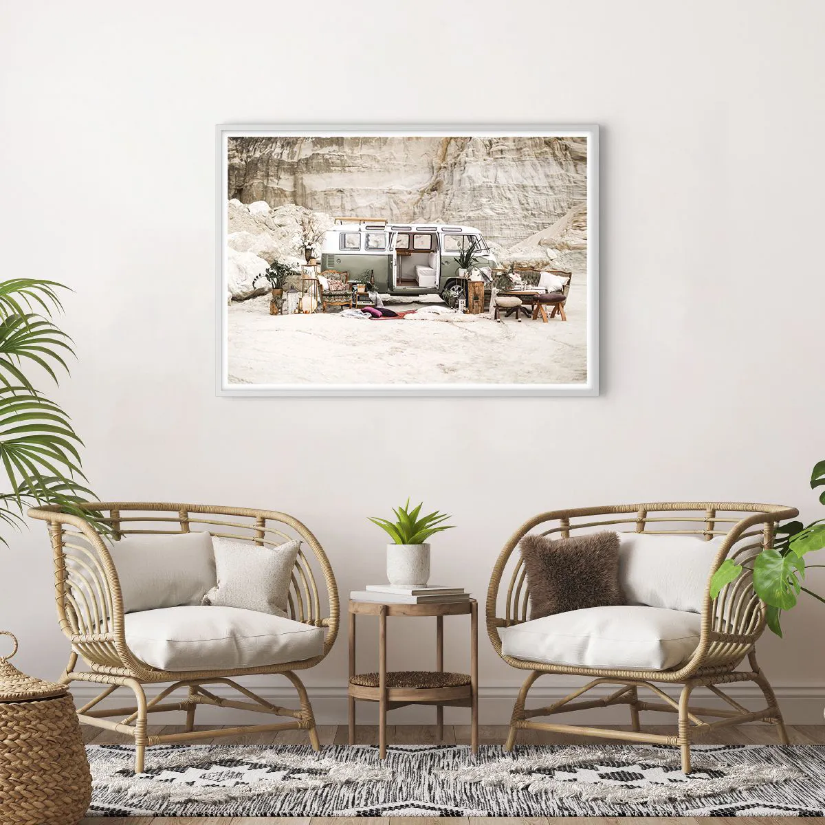 Affiche dans un cadre blanc - Poster - Il est temps de commencer le voyage - 100x70 cm