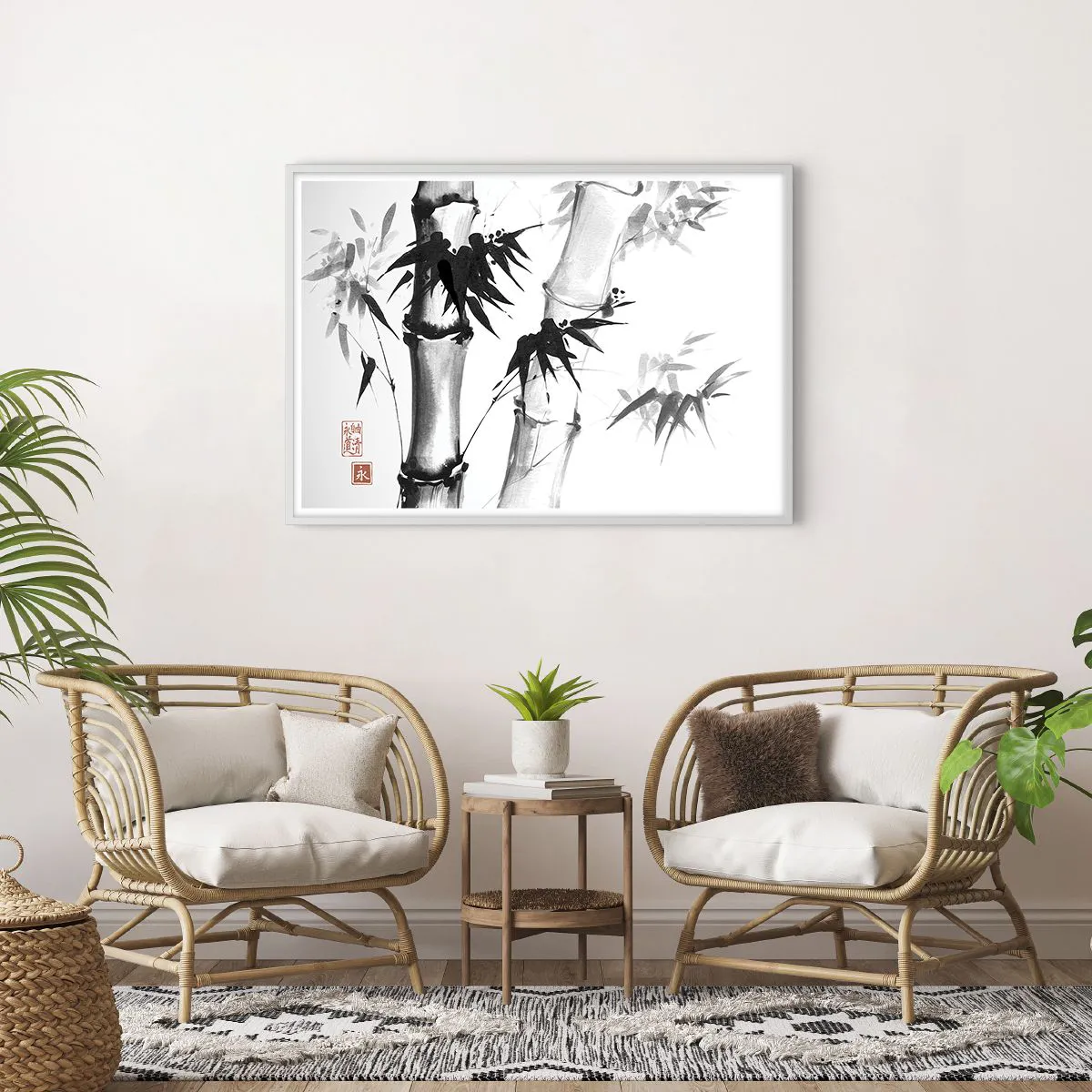 Plagát v bielom ráme - Blízky záber na orient - 100x70 cm