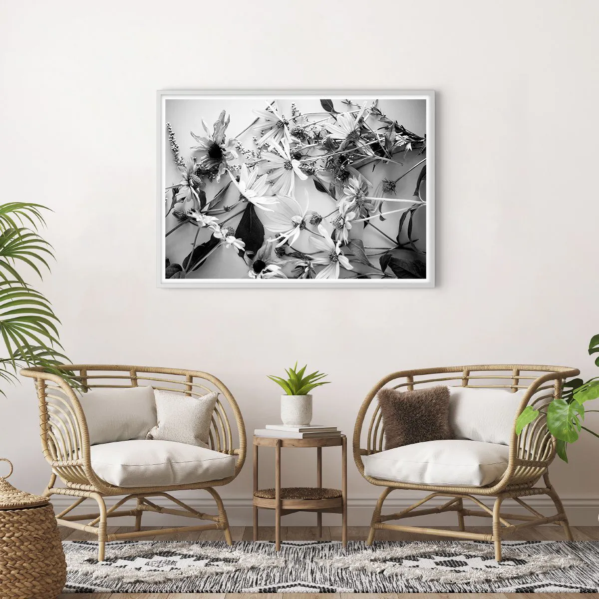 Pôster em moldura branca - Não é um ramo de flores - 100x70 cm