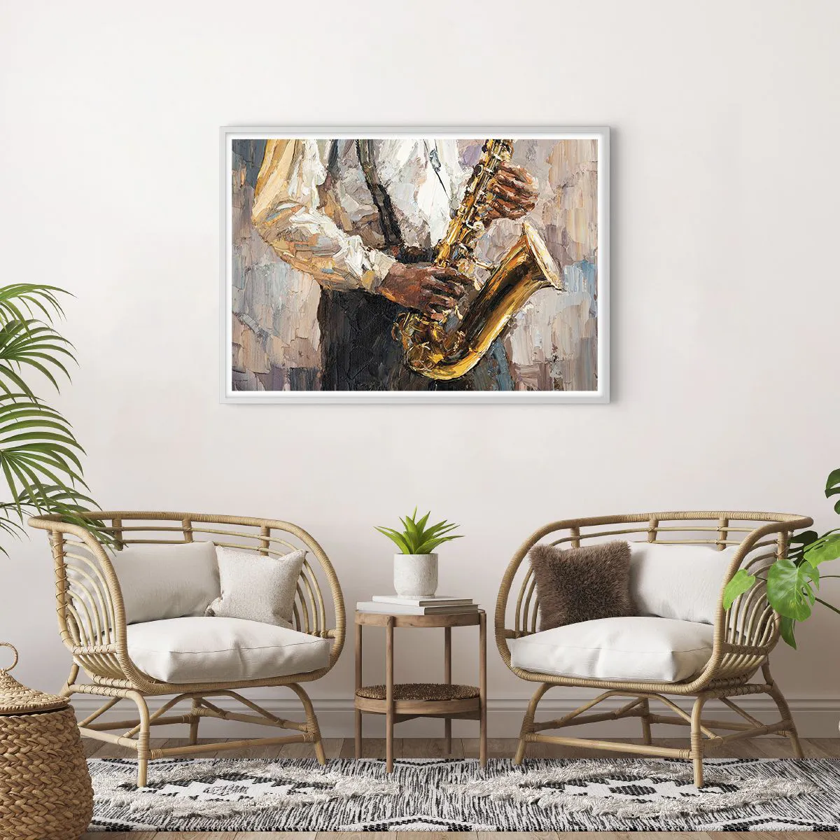 Poster în ramă albă - E timpul pentru a cânta solo - 100x70 cm