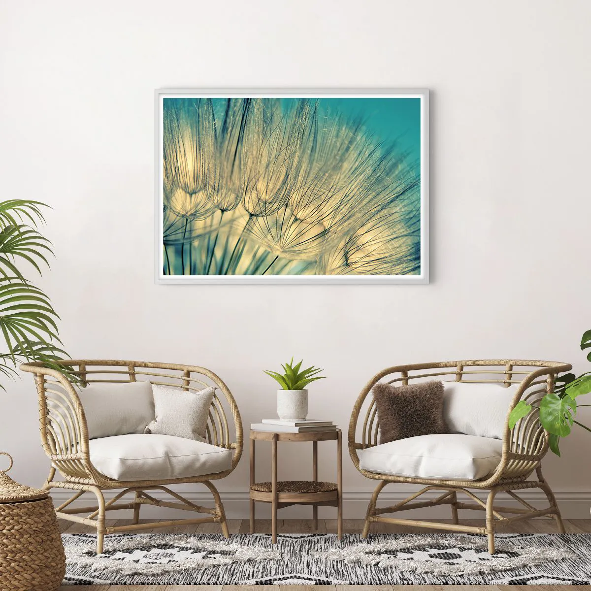 Affiche dans un cadre blanc - Poster - En attente du vent - 100x70 cm