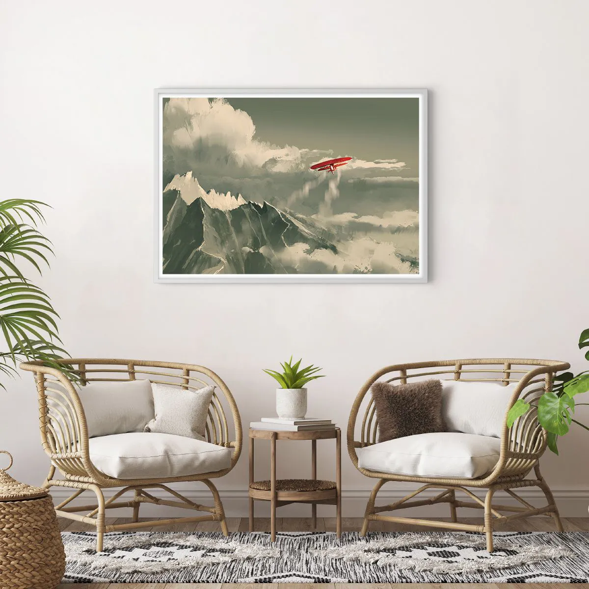 Plakat i hvid ramme - Frygtløs pioner - 100x70 cm