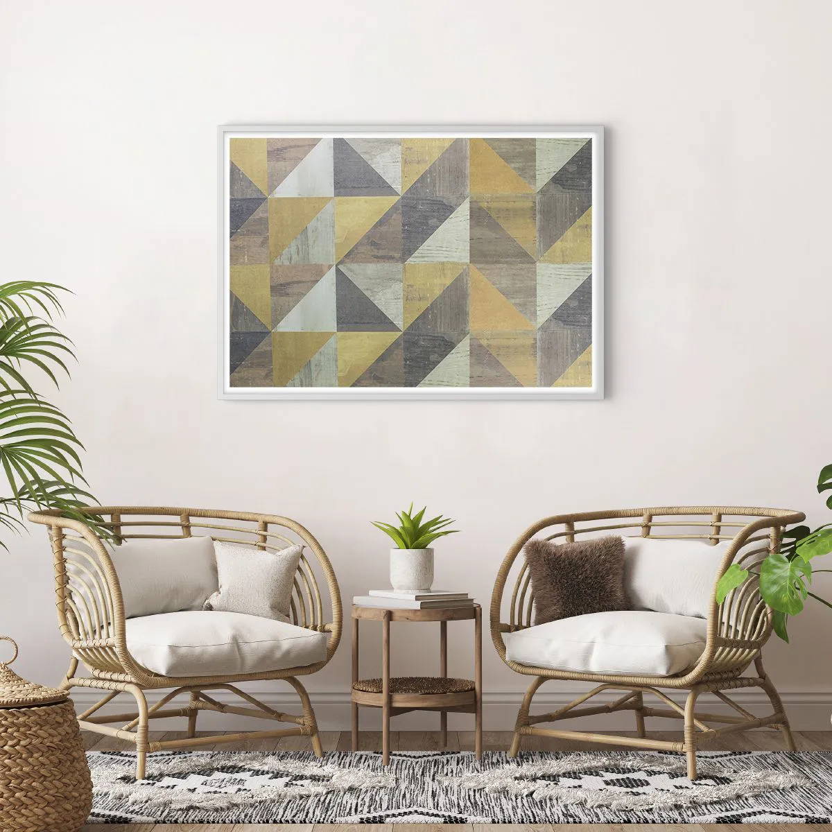 Poster in white frmae - The Art. of Triangles - 100x70 cm