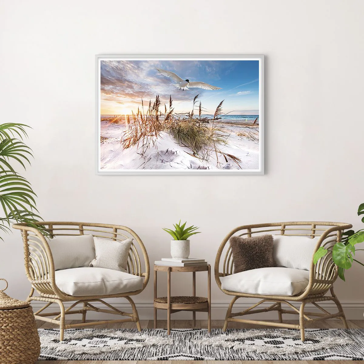 Affisch i vit ram - Vind från havet - 100x70 cm