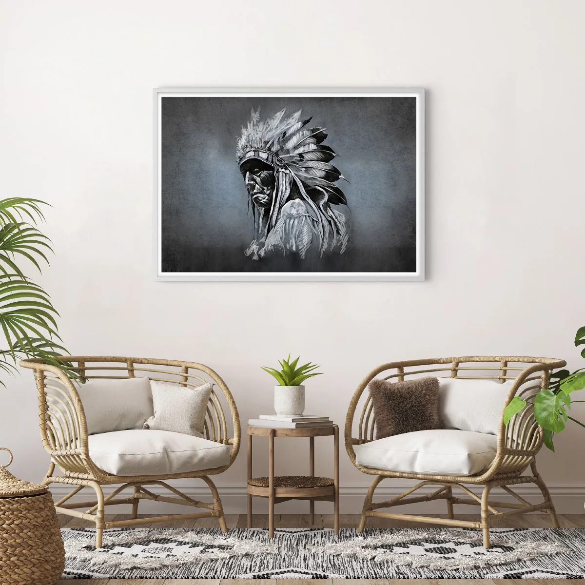 Affiche dans un cadre blanc - Poster - Retour aux sources - 100x70 cm