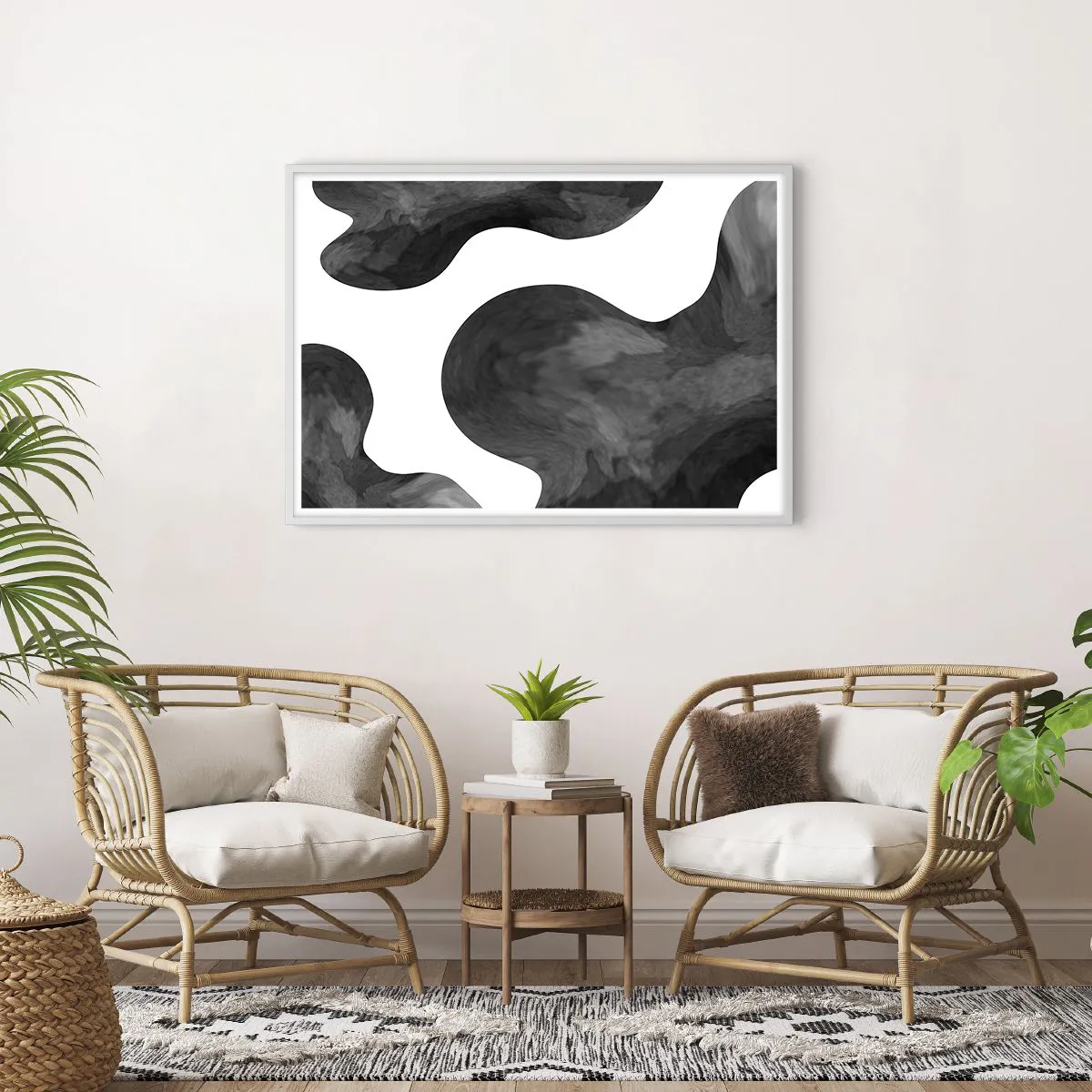 Affiche dans un cadre blanc - Poster - La route du lait - 100x70 cm