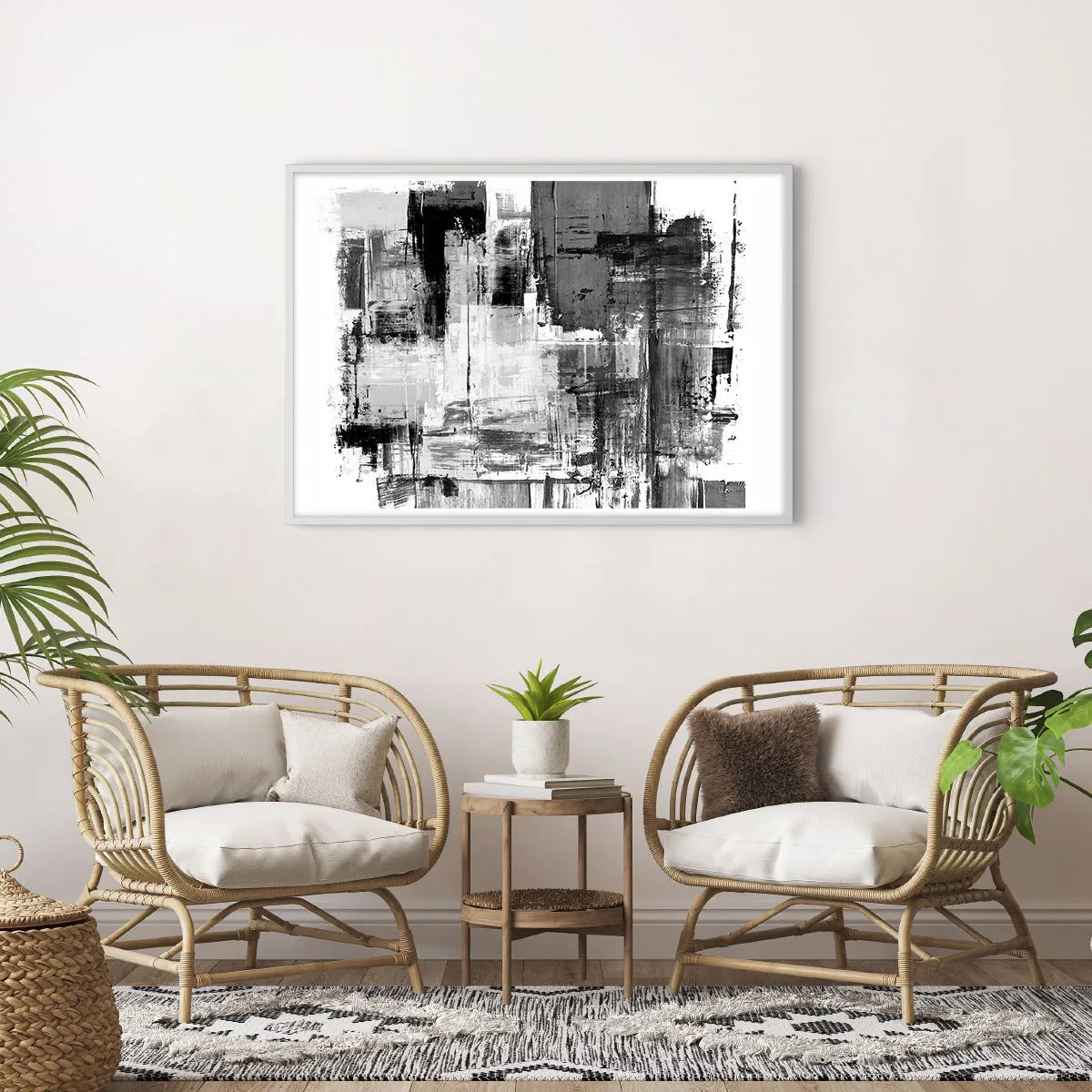 Affiche dans un cadre blanc - Poster - Le gris est beau - 100x70 cm