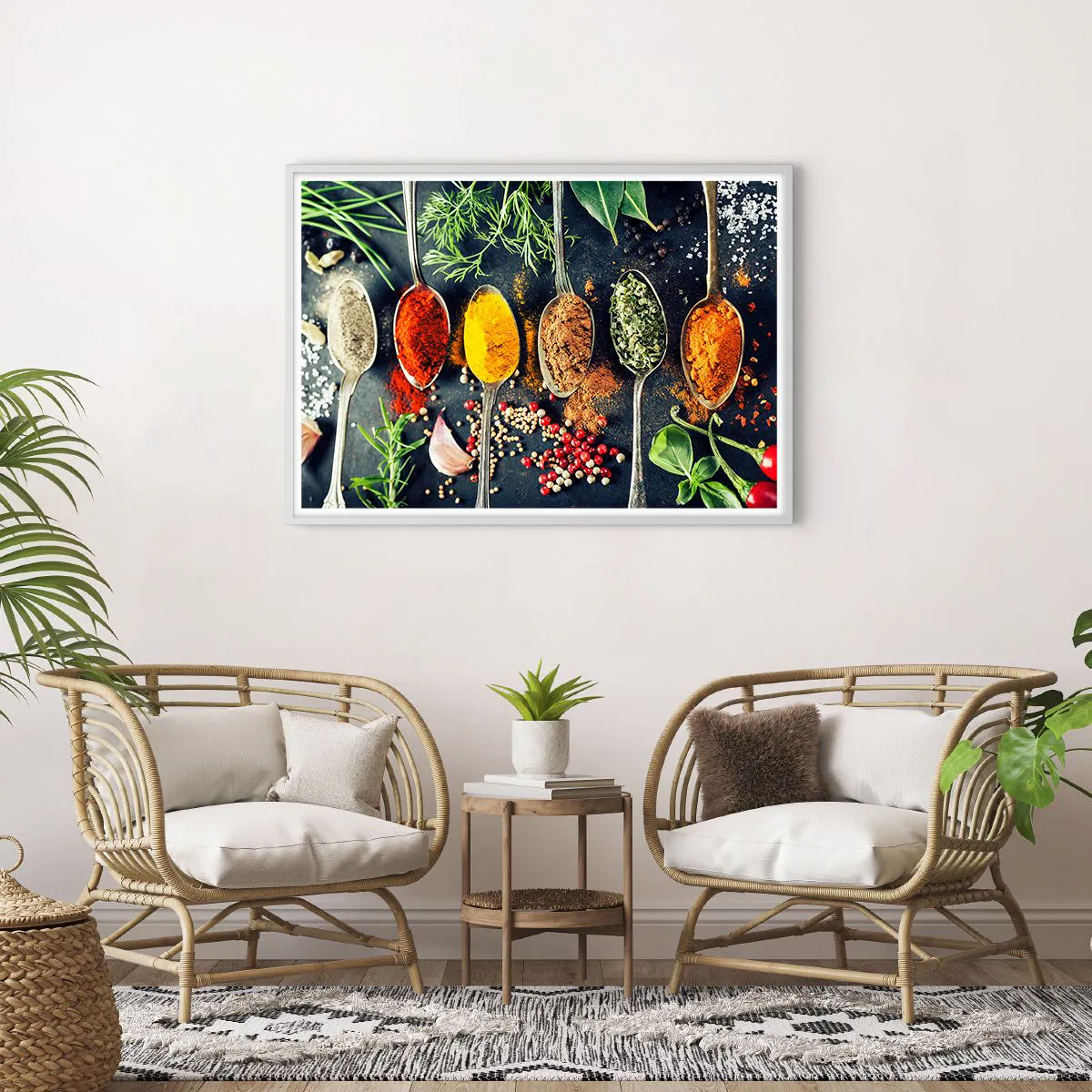 Plakat i hvid ramme - Kulinarisk magi - 100x70 cm