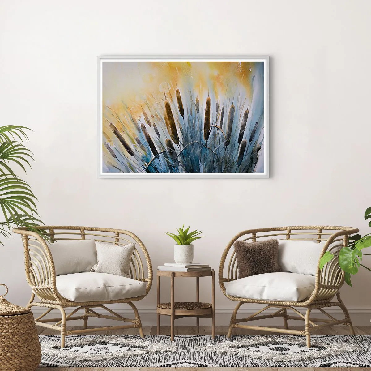 Poster in white frmae - Coolness of Water, Heat of the Sun - 100x70 cm