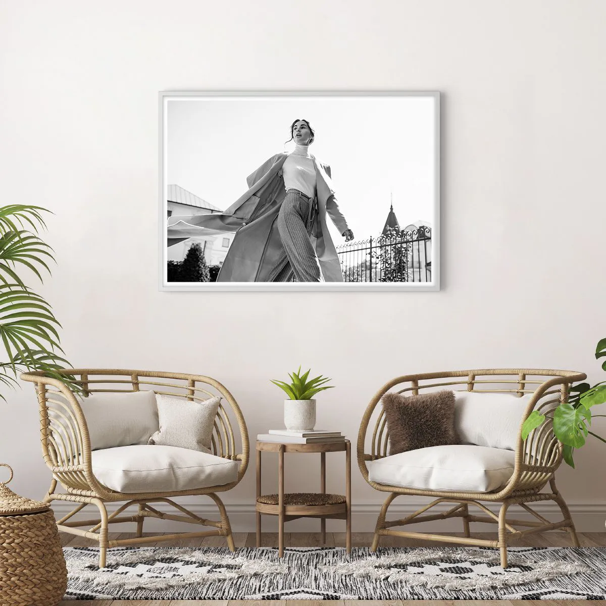 Plakát v bílém rámu - Jdeš se mnou? - 100x70 cm