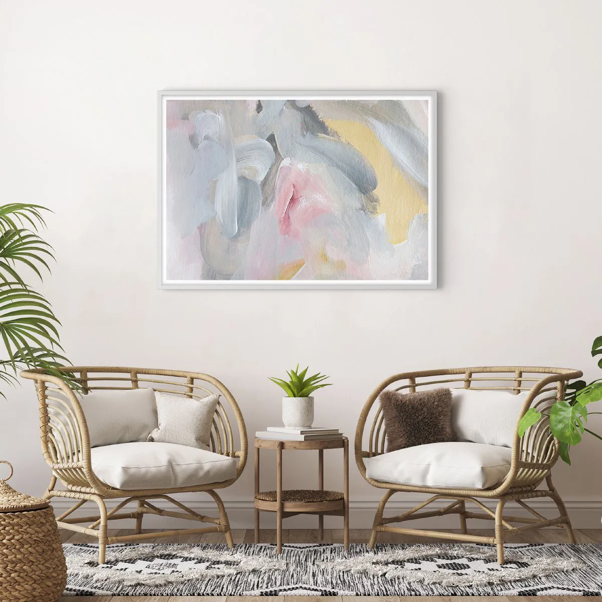 Poszter fekete keretben - Egy pasztell világban - 100x70 cm