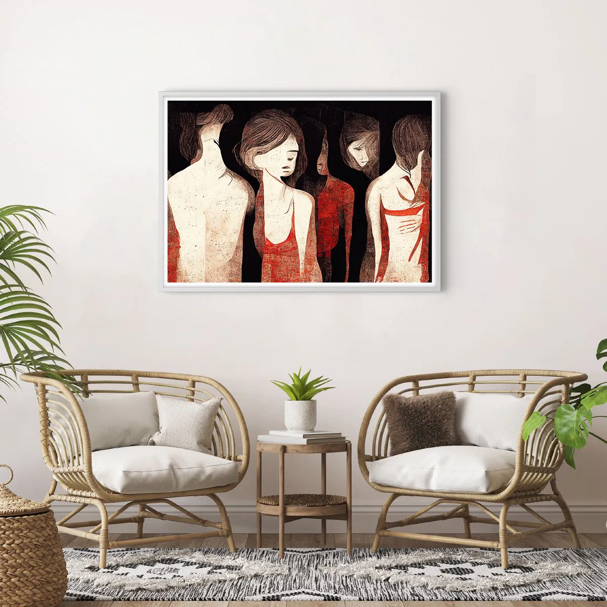 Poster in cornice bianca - Madonne nell'oscurità - 100x70 cm