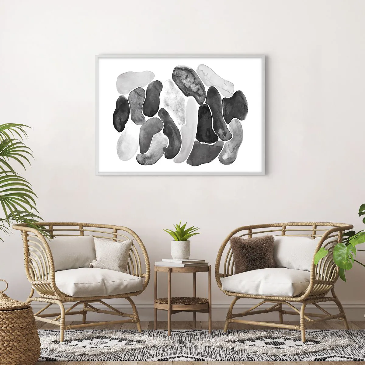 Poster in einem weißen Rahmen - Felsige Abstraktion - 100x70 cm