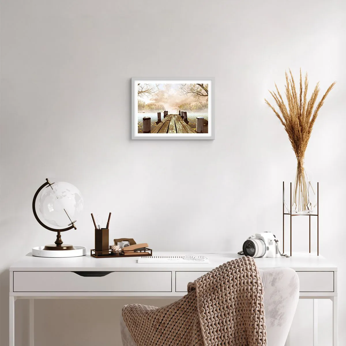 Affiche dans un cadre blanc - Poster - La douce tristesse de l'automne - 40x30 cm