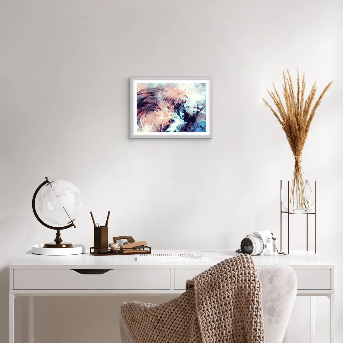 Affiche dans un cadre blanc - Poster - Sentir le vent - 40x30 cm