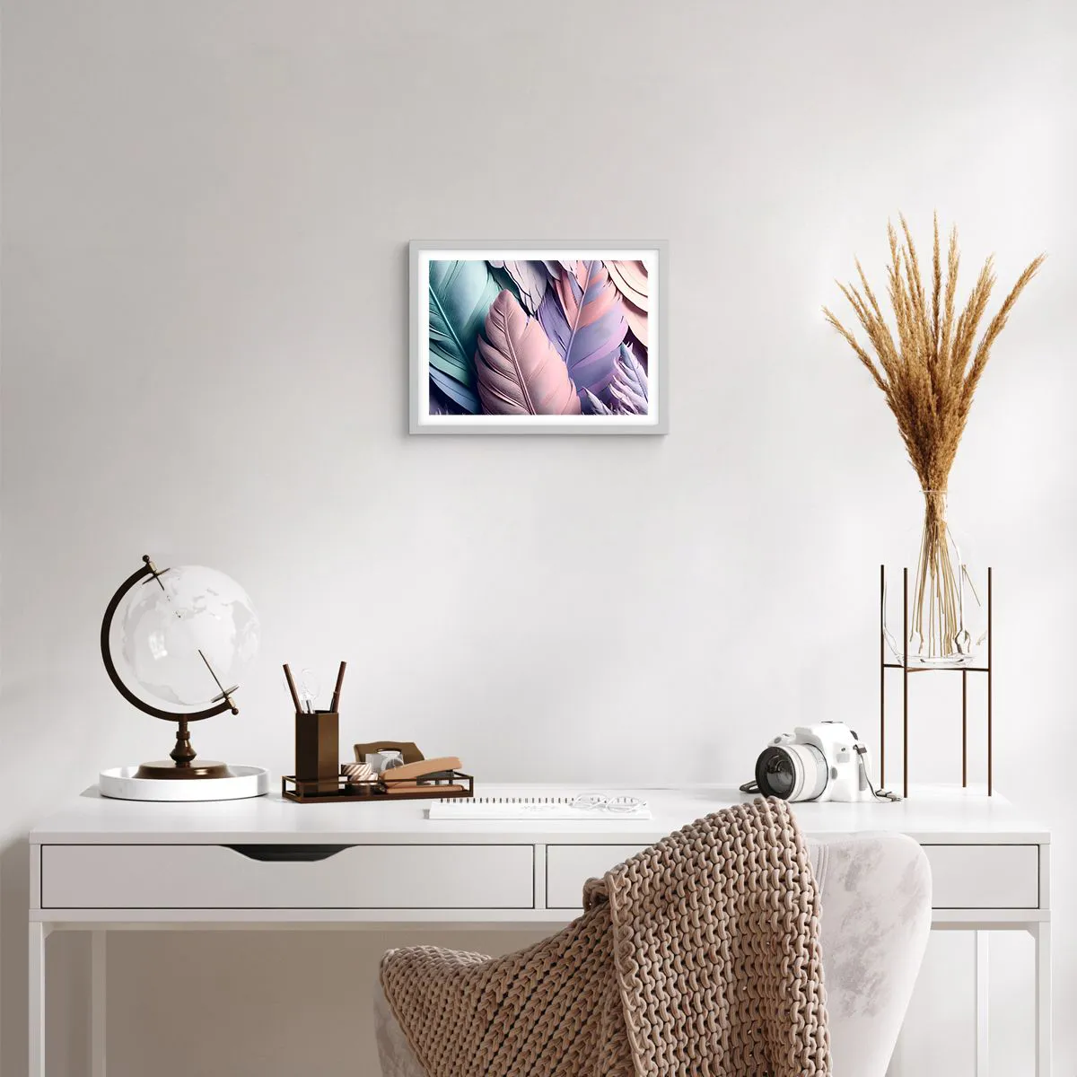 Poster in een witte lijst - Vogel chique - 40x30 cm