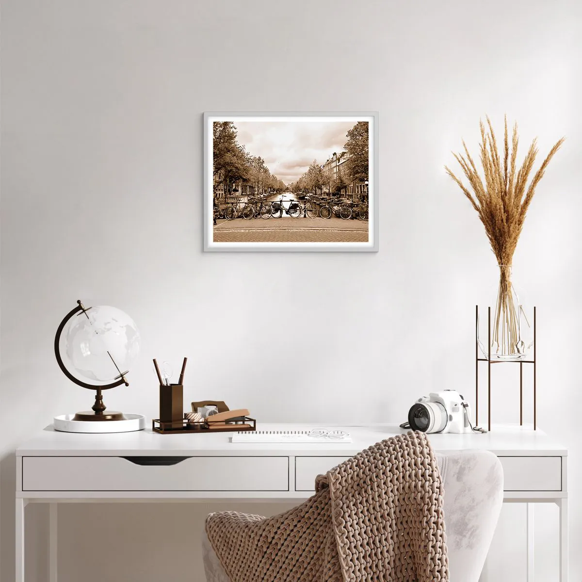 Affiche dans un cadre blanc - Poster - Ambiance hollandaise - 50x40 cm