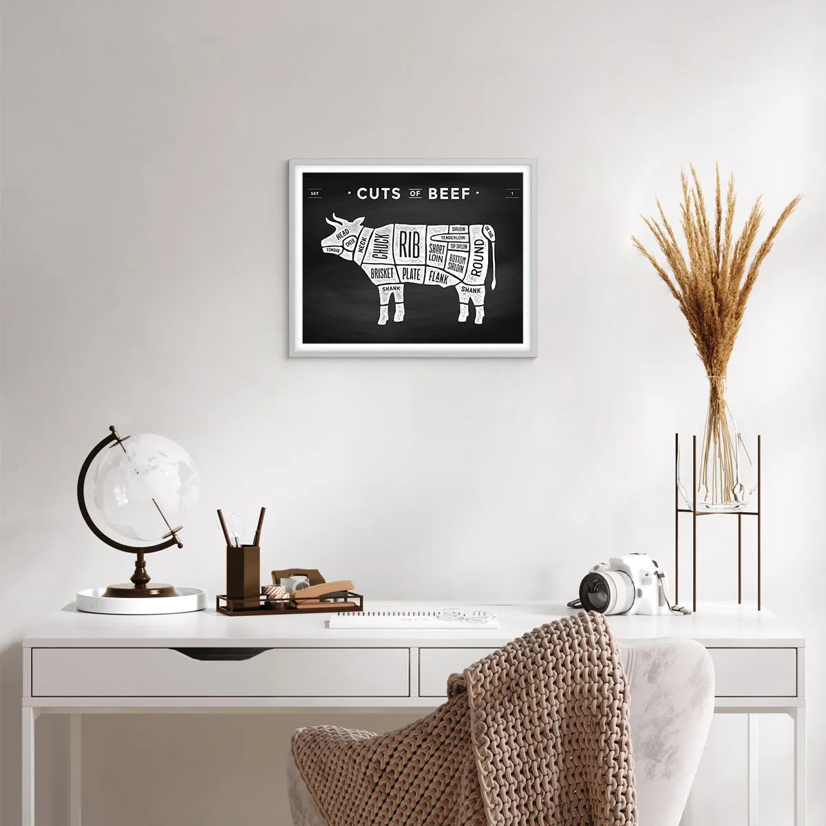 Poster in einem weißen Rahmen - Metzger Grundierung - 50x40 cm