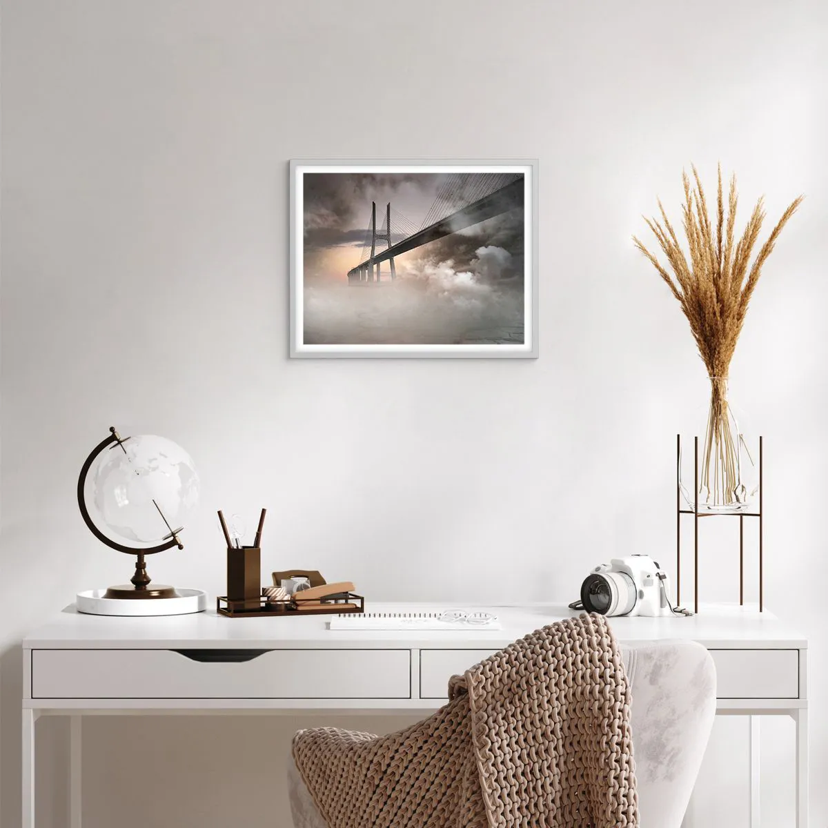 Affisch i vit ram - Vid en flod som inte finns - 50x40 cm