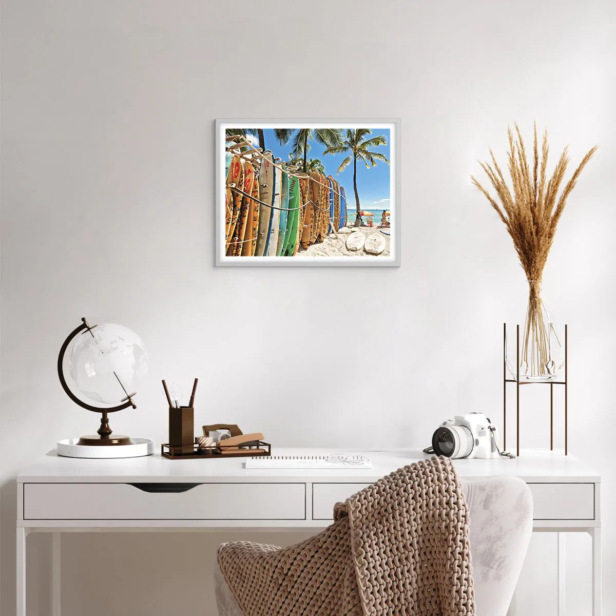 Póster en marco blanco - Diversión soleada - 50x40 cm