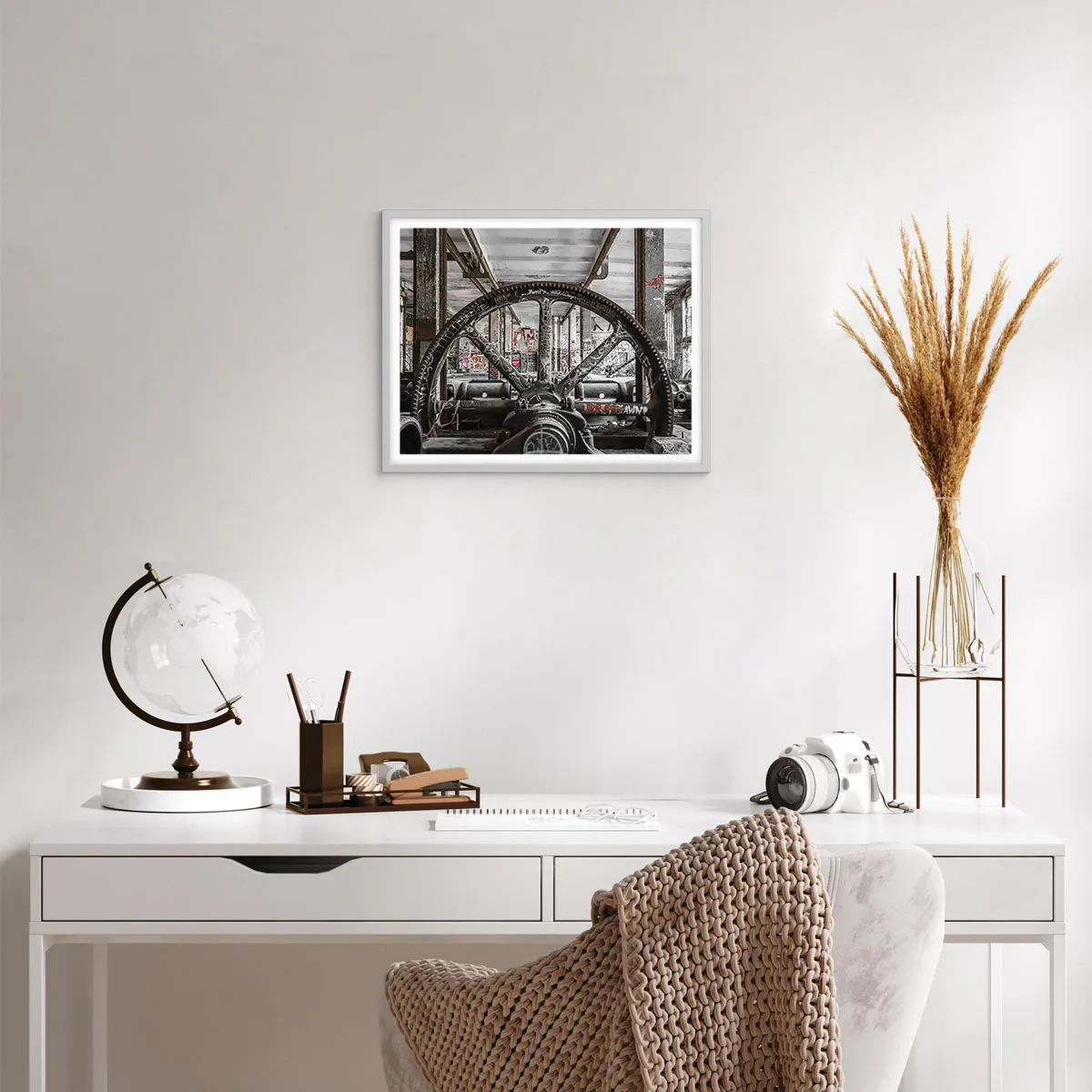 Poster in een witte lijst - Het geheime leven van de fabriek - 50x40 cm