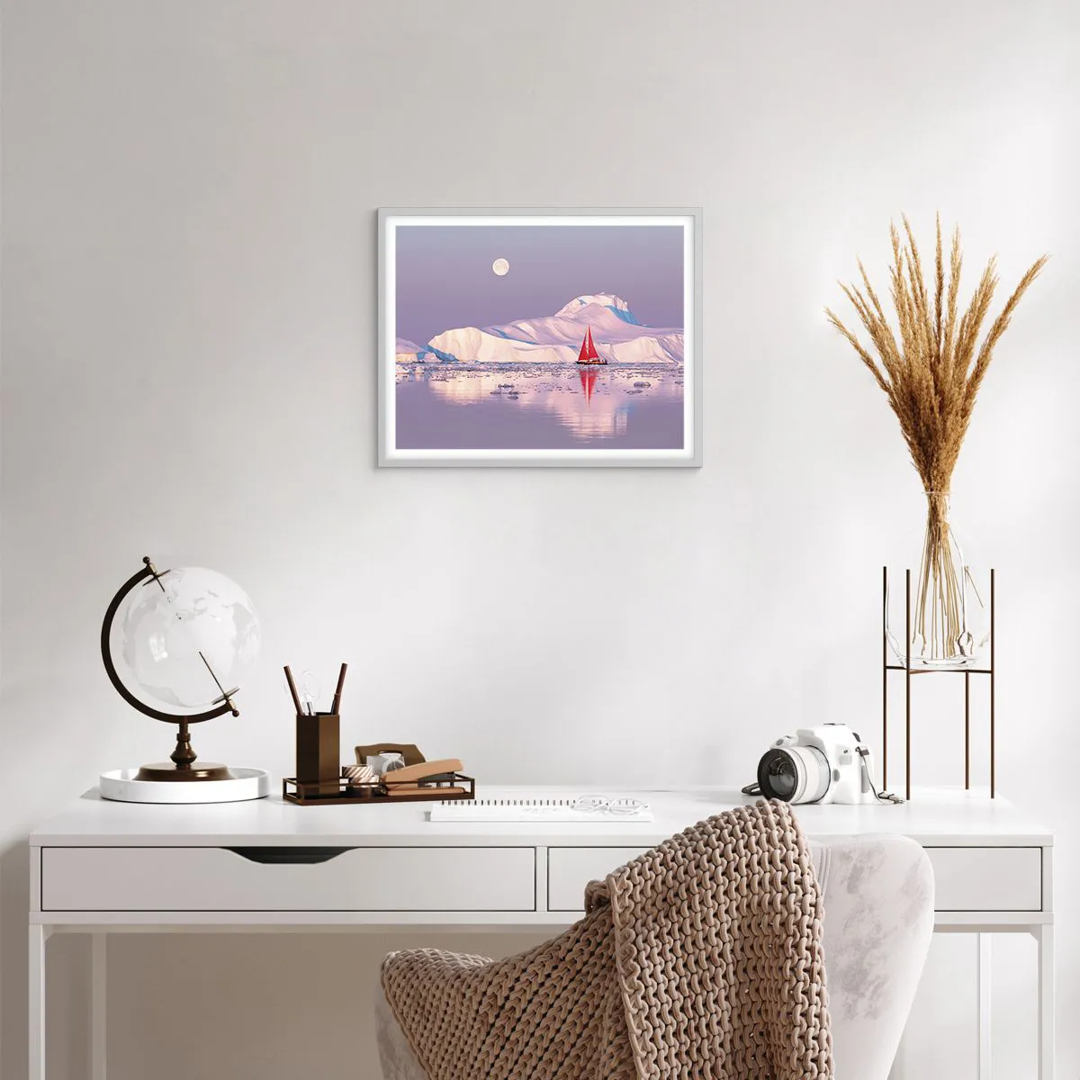 Poster in white frmae - Heat of the Sail, Cold of the Ice - 50x40 cm