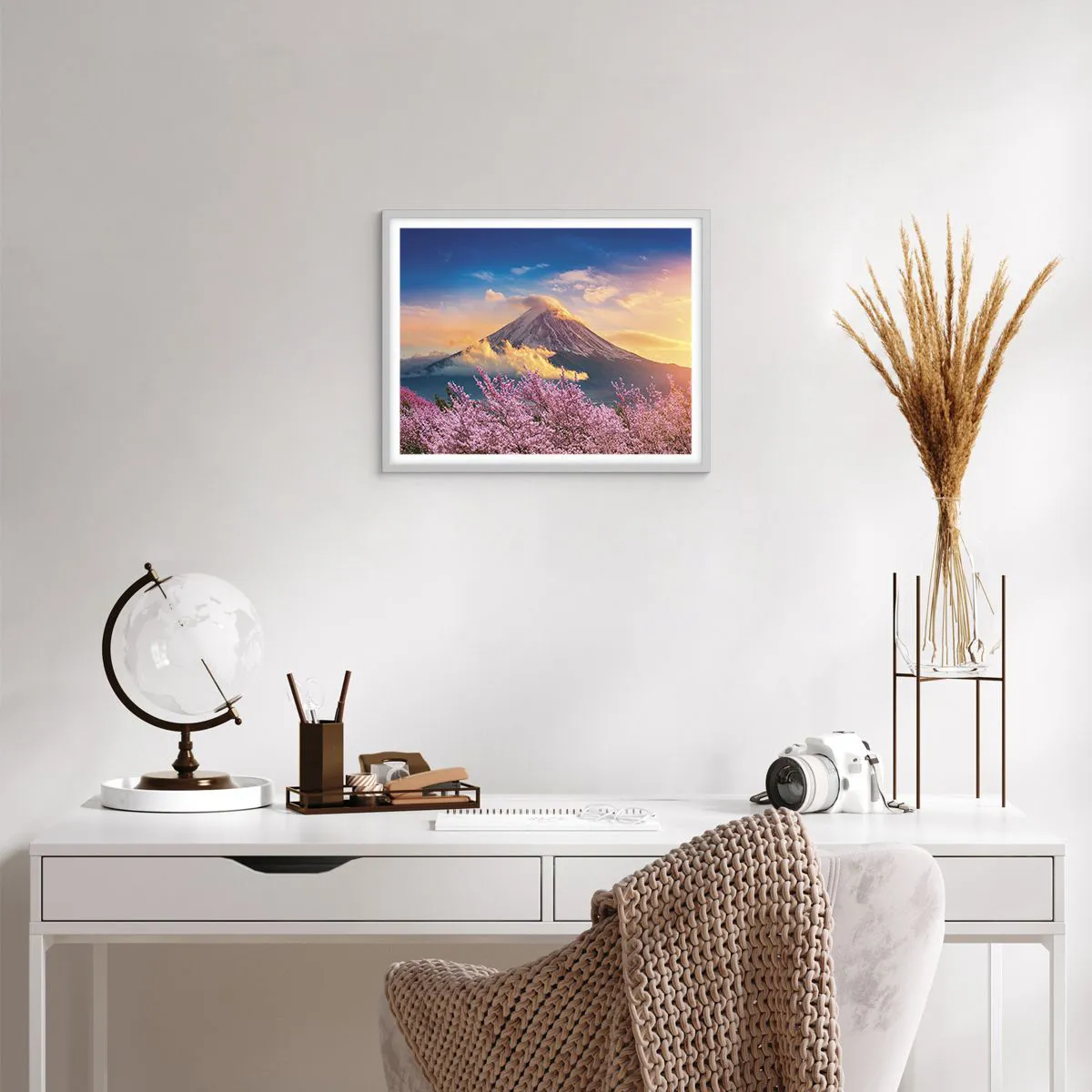 Affisch i vit ram - Japansk helgedom - 50x40 cm