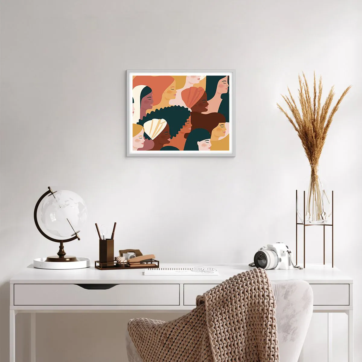 Poster in einem weißen Rahmen - Nur Weiblichkeit - 50x40 cm