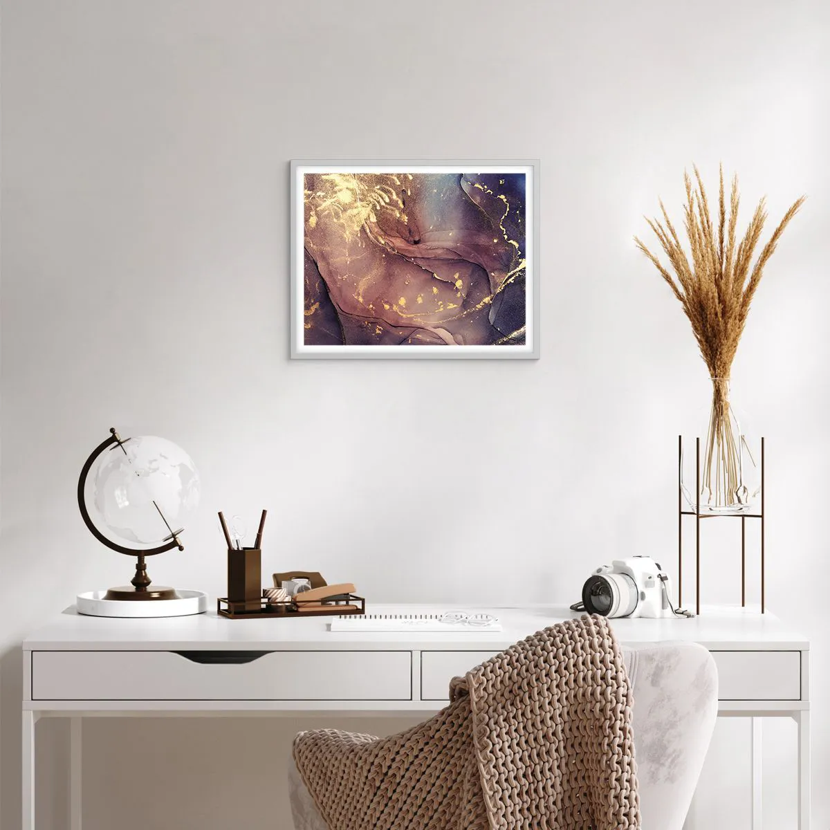 Plakát v bílém rámu - Hmota a duch - 50x40 cm