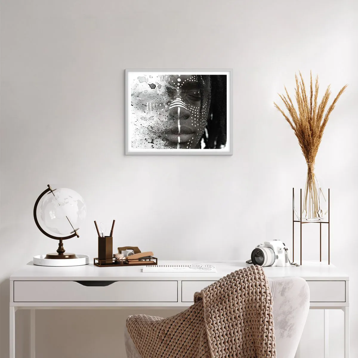 Poster in einem weißen Rahmen - Entdecke den Urgeist - 50x40 cm