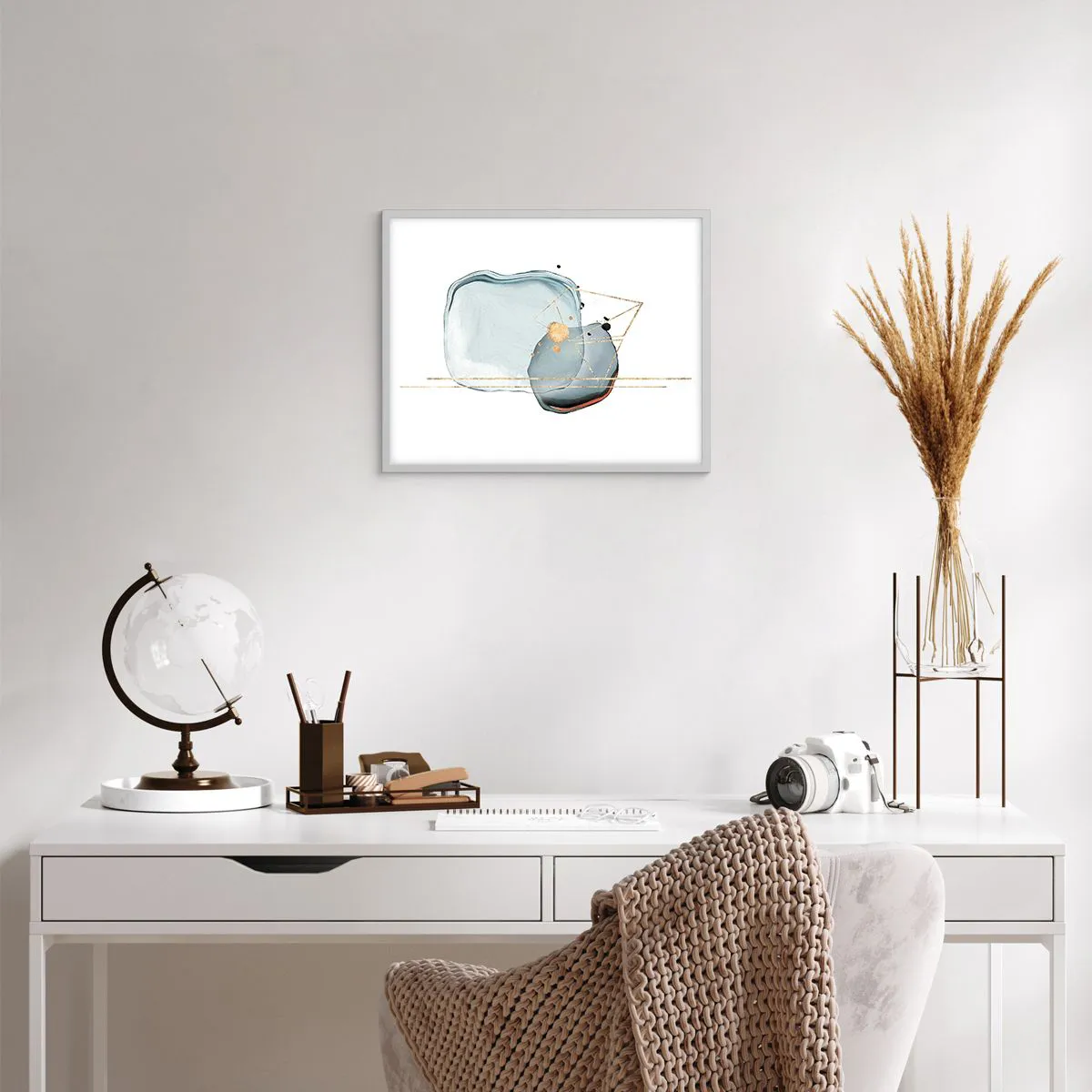 Poster in white frmae - Study of a Raindrop - 50x40 cm