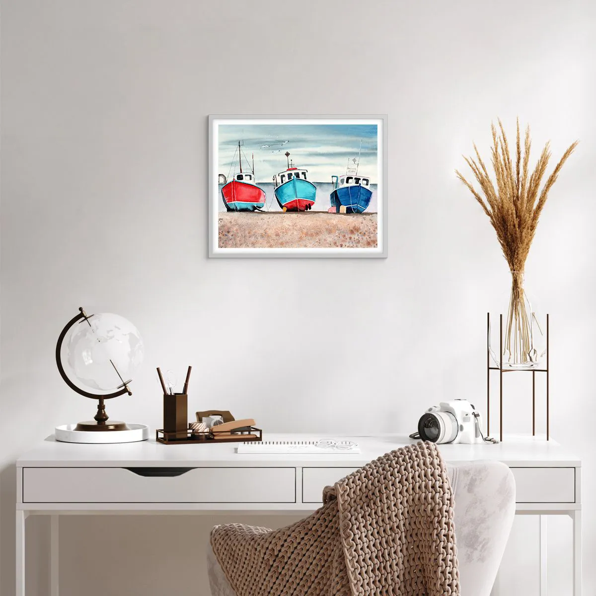 Plakát v bílém rámu - Připravené na úlovek - 50x40 cm